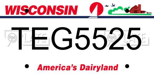TEG5525 Wisconsin License Plate