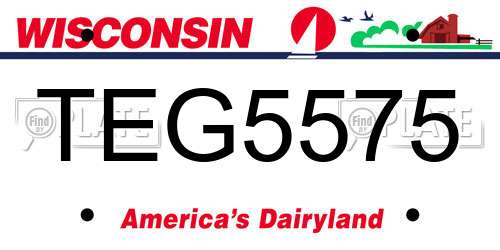 TEG5575 Wisconsin License Plate
