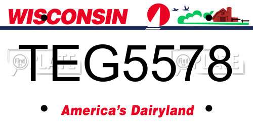 TEG5578 Wisconsin License Plate