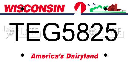 TEG5825 Wisconsin License Plate