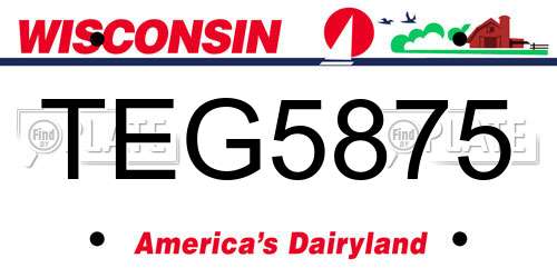 TEG5875 Wisconsin License Plate