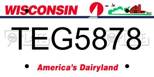 TEG5878 Wisconsin License Plate