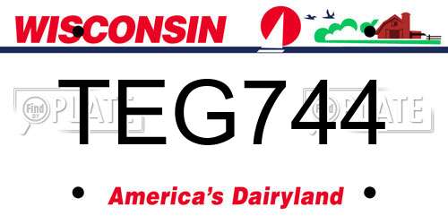 TEG744 Wisconsin License Plate