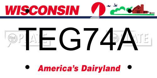 TEG74A Wisconsin License Plate