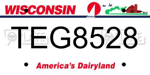 TEG8528 Wisconsin License Plate