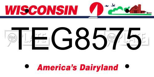 TEG8575 Wisconsin License Plate