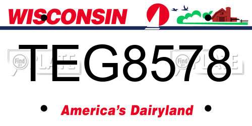 TEG8578 Wisconsin License Plate