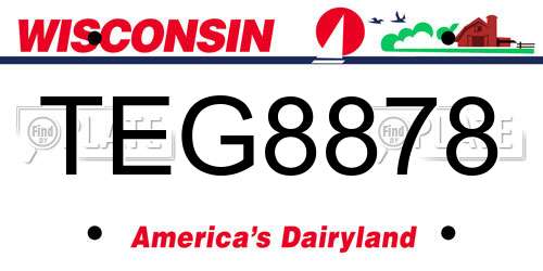 TEG8878 Wisconsin License Plate