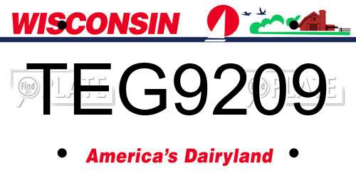 TEG9209 Wisconsin License Plate