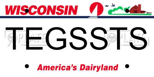 TEGSSTS Wisconsin License Plate