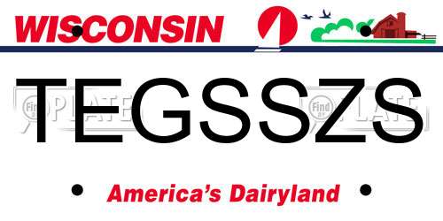 TEGSSZS Wisconsin License Plate