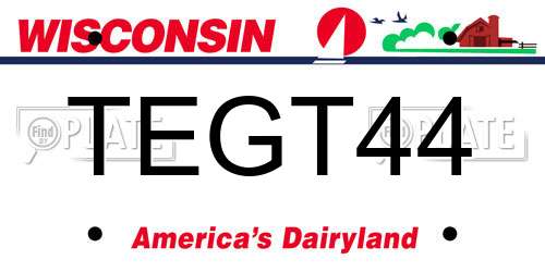 TEGT44 Wisconsin License Plate