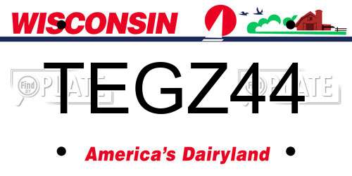 TEGZ44 Wisconsin License Plate