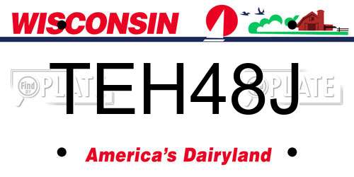 TEH48J Wisconsin License Plate