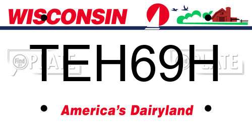 TEH69H Wisconsin License Plate