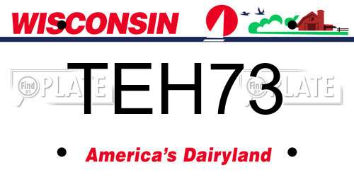 TEH73 Wisconsin License Plate