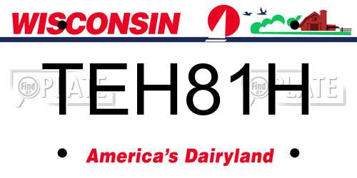 TEH81H Wisconsin License Plate