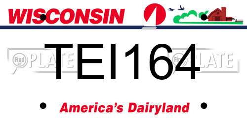 TEI164 Wisconsin License Plate