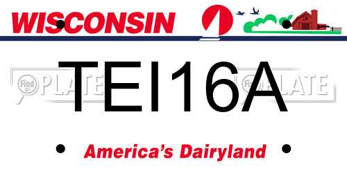 TEI16A Wisconsin License Plate