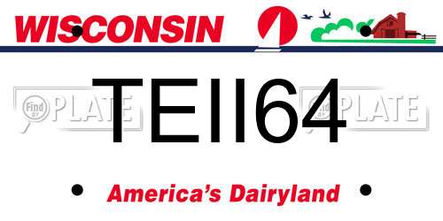 TEII64 Wisconsin License Plate