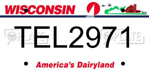 TEL2971 Wisconsin License Plate