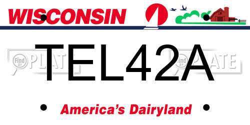 TEL42A Wisconsin License Plate