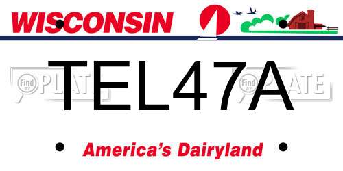 TEL47A Wisconsin License Plate
