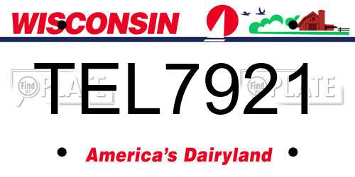 TEL7921 Wisconsin License Plate