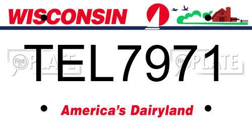 TEL7971 Wisconsin License Plate