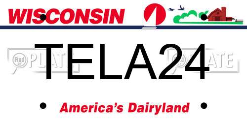 TELA24 Wisconsin License Plate