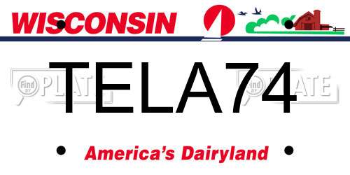 TELA74 Wisconsin License Plate