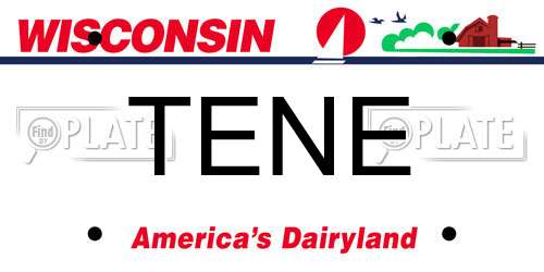 TENE Wisconsin License Plate