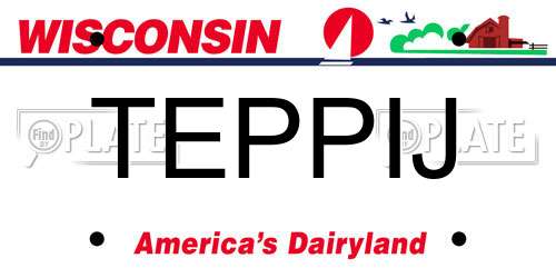 TEPPIJ Wisconsin License Plate