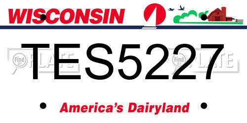 TES5227 Wisconsin License Plate