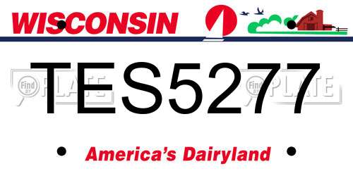 TES5277 Wisconsin License Plate