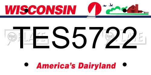 TES5722 Wisconsin License Plate