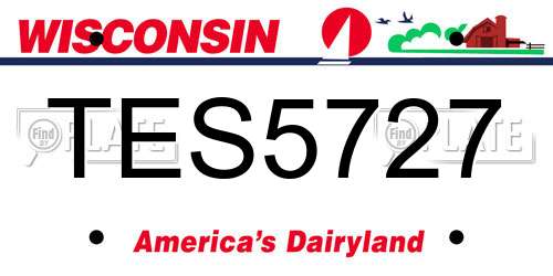 TES5727 Wisconsin License Plate