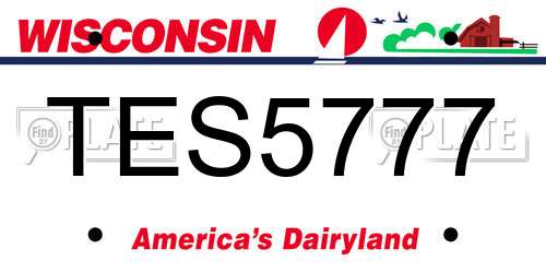 TES5777 Wisconsin License Plate