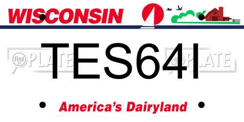 TES64I Wisconsin License Plate
