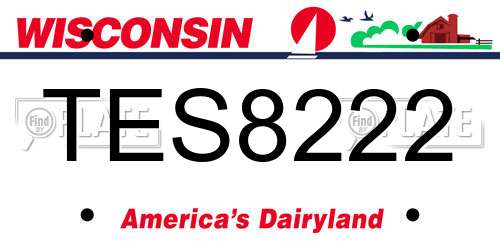 TES8222 Wisconsin License Plate