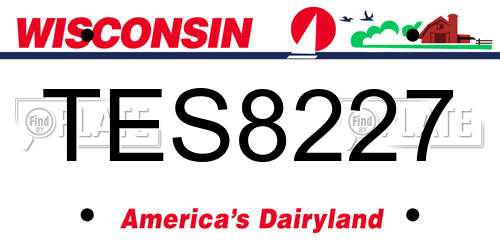 TES8227 Wisconsin License Plate