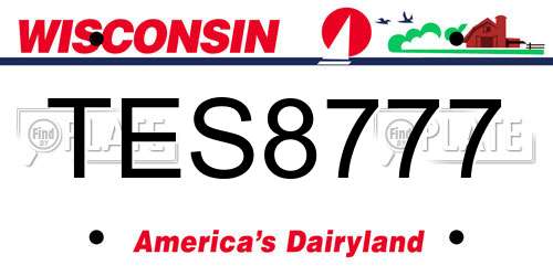TES8777 Wisconsin License Plate