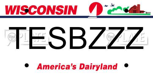 TESBZZZ Wisconsin License Plate