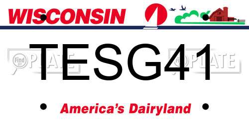 TESG41 Wisconsin License Plate