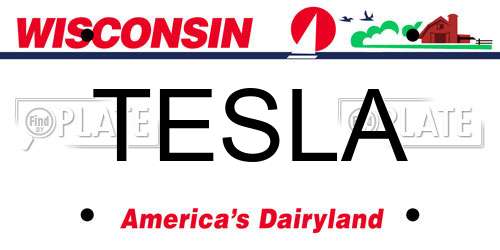 TESLA Wisconsin License Plate