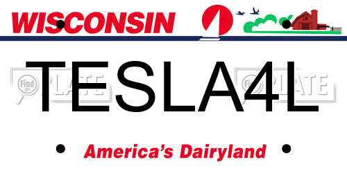 TESLA4L Wisconsin License Plate