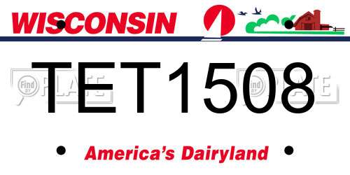 TET1508 Wisconsin License Plate