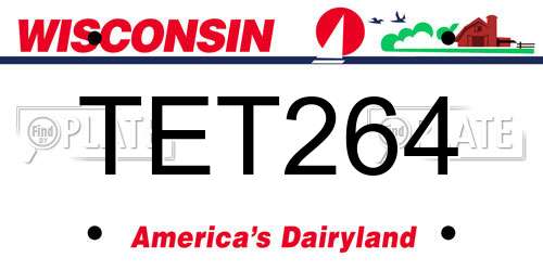 TET264 Wisconsin License Plate