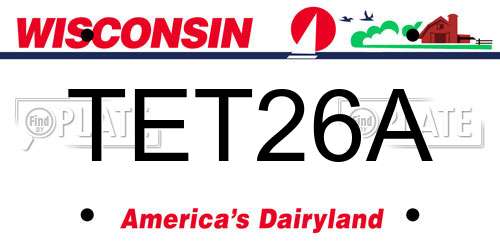 TET26A Wisconsin License Plate