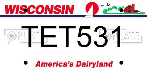 TET531 Wisconsin License Plate